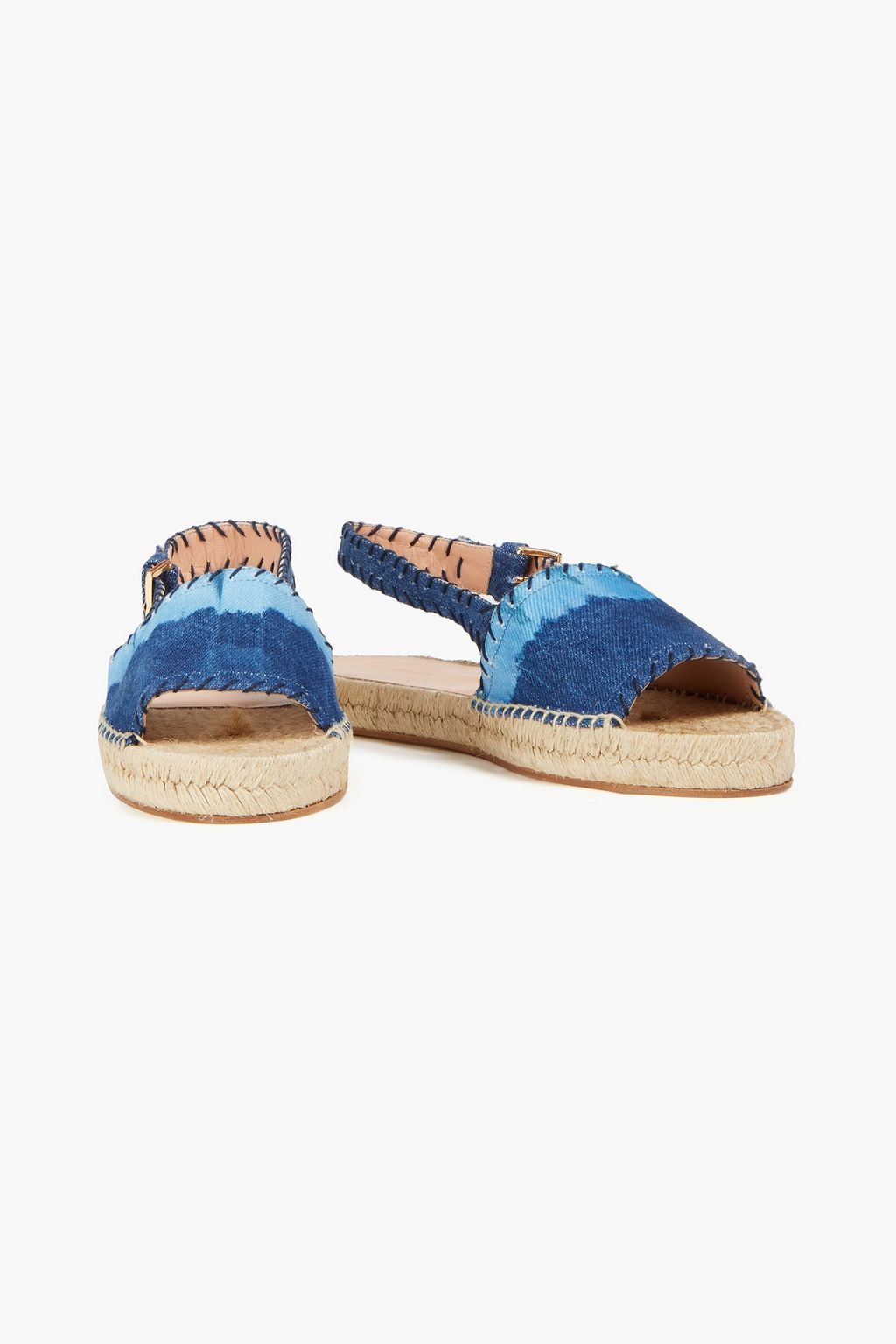 ALBERTA FERRETTI Tie-dyed denim slingback espadrilles