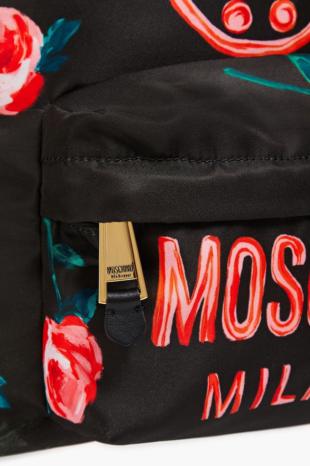 MOSCHINO Bedruckter Rucksack aus glänzendem Twill