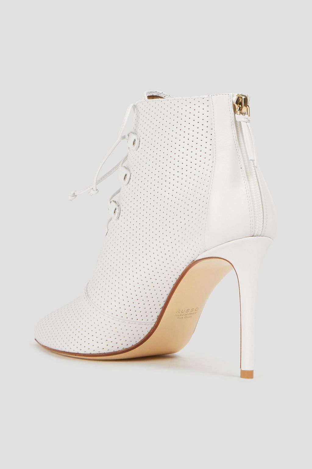 FRANCESCO RUSSO Perforated leather ankle boots