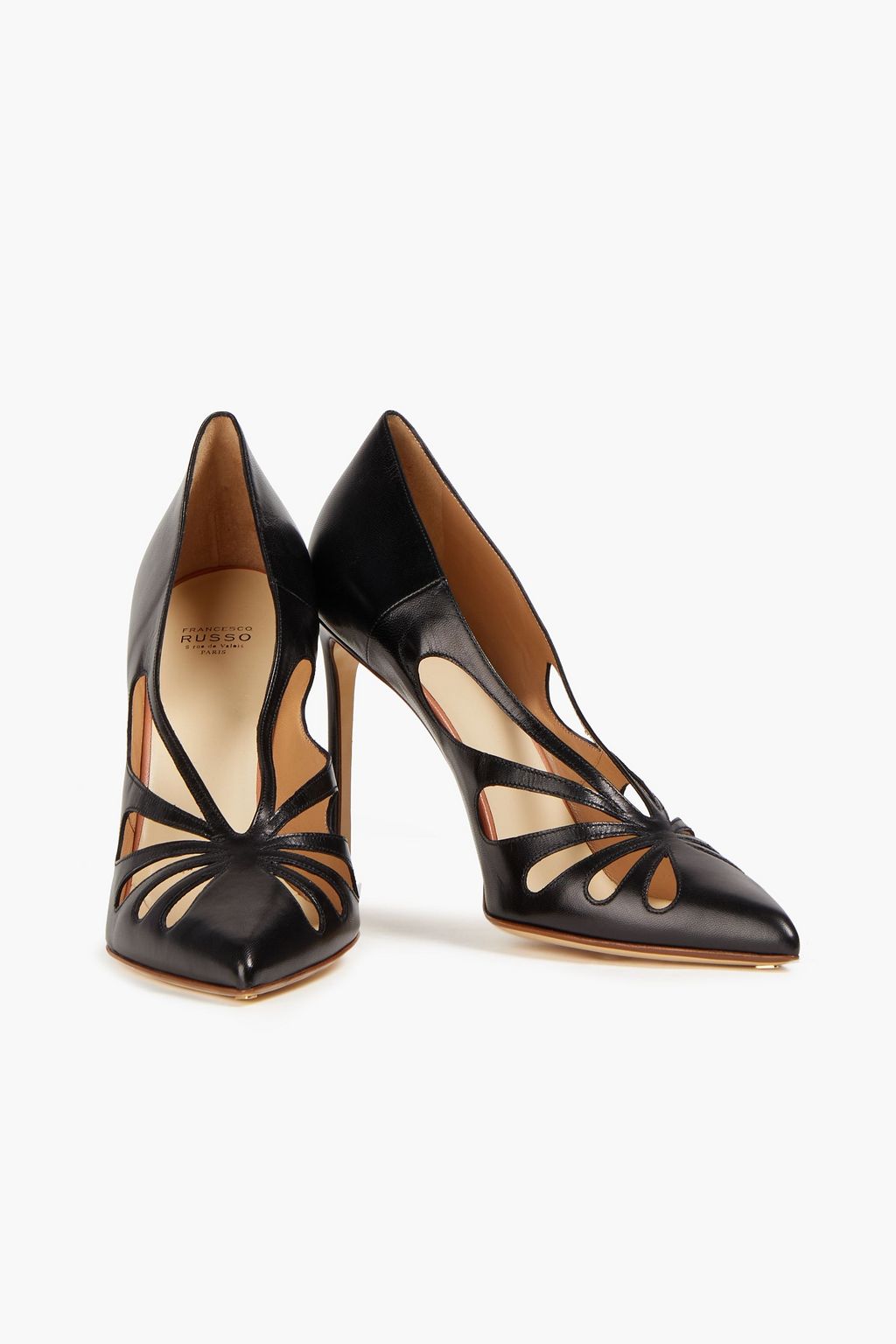 FRANCESCO RUSSO Cutout leather pumps