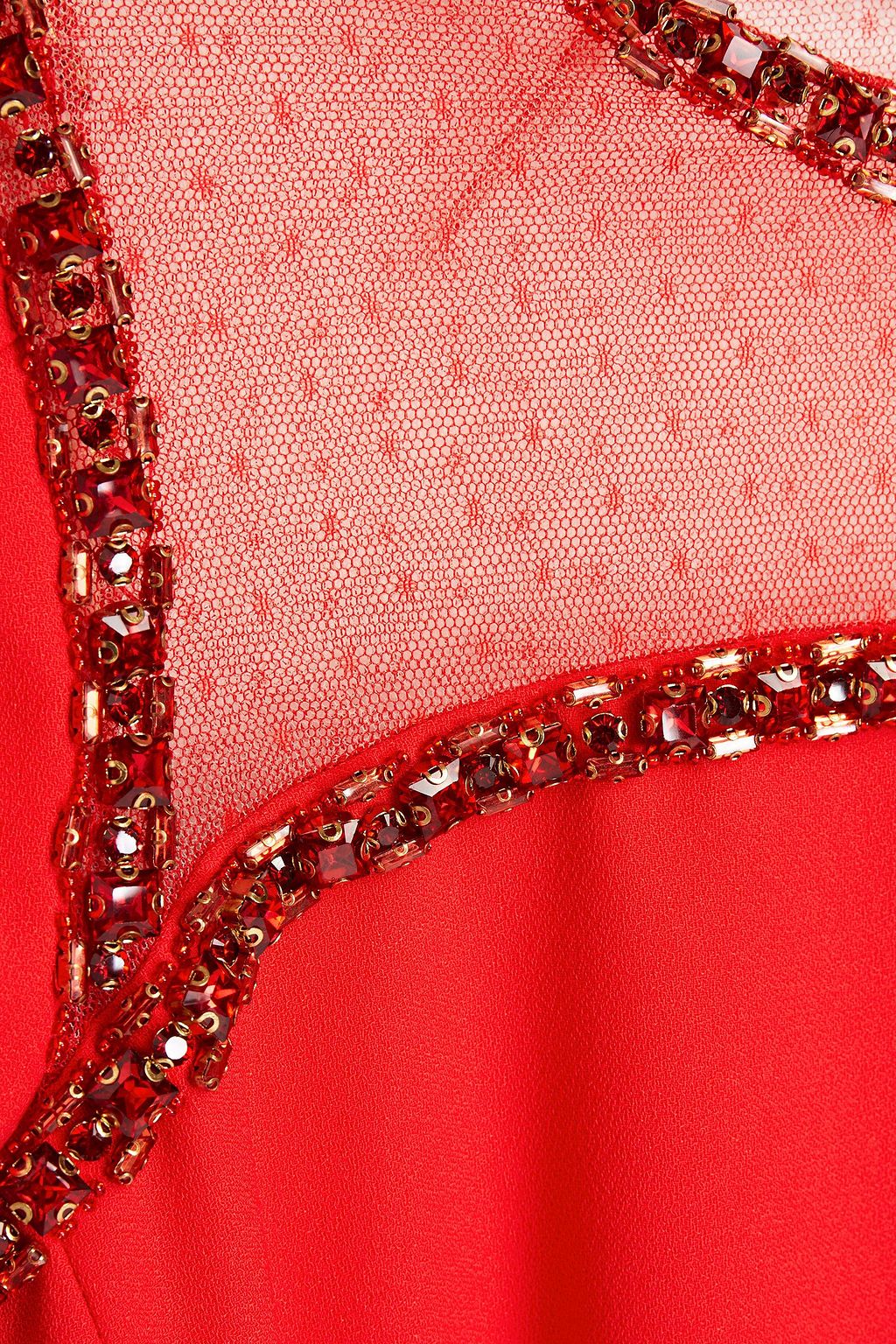 JENNY PACKHAM Embellished point d'esprit-paneled cady dress