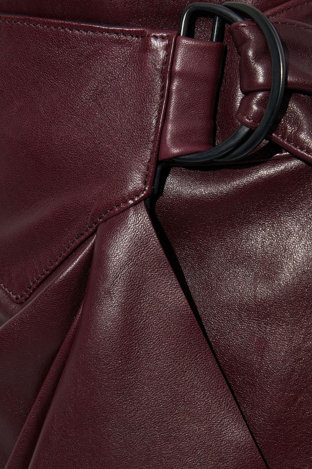 ISABEL MARANT Fiova wrap-effect leather midi skirt