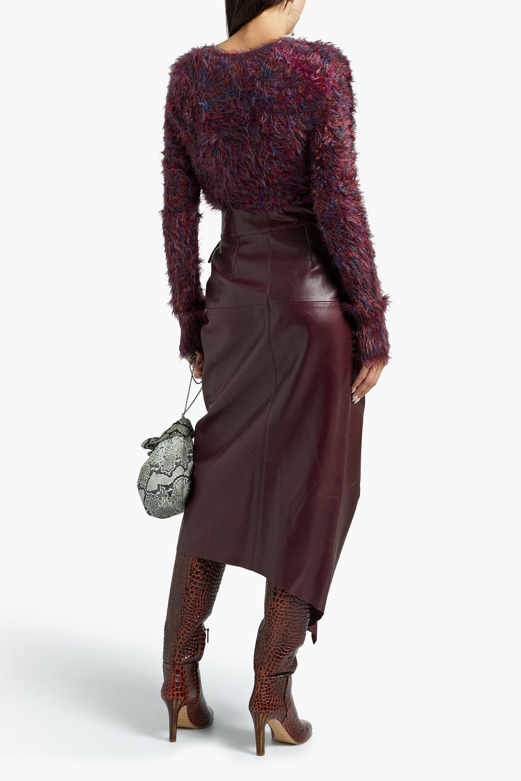 ISABEL MARANT Fiova wrap-effect leather midi skirt