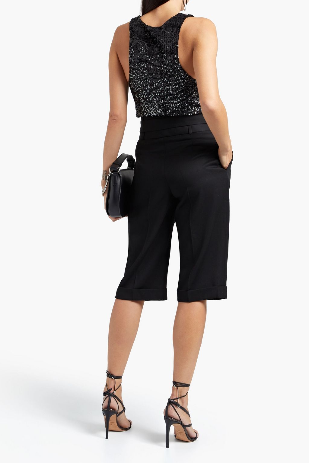 SAINT LAURENT Sequin-embellished tulle top