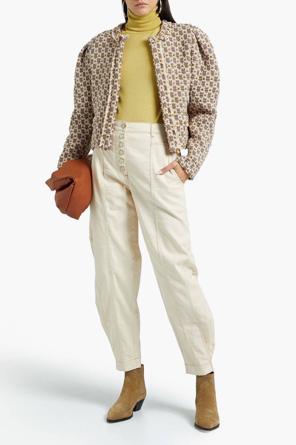 ISABEL MARANT Bariza cropped checked bouclé-tweed wool jacket