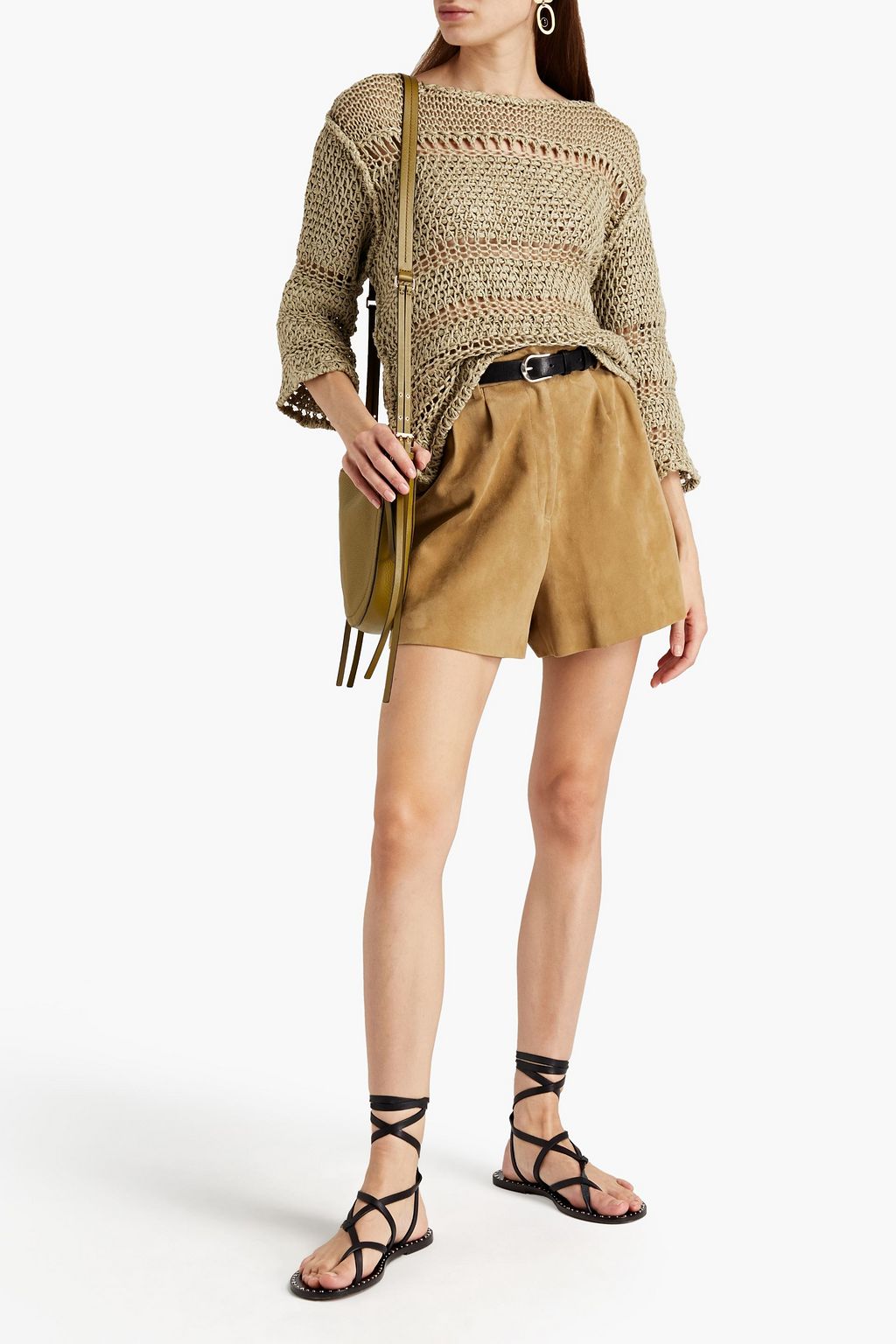 ALBERTA FERRETTI Crochet-knit hemp sweater