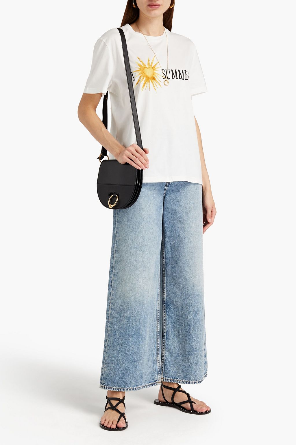 ALBERTA FERRETTI Printed cotton-jersey T-shirt