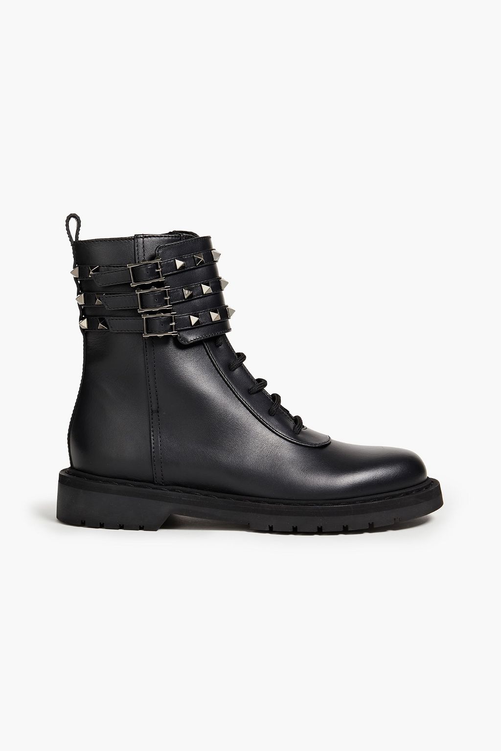 vrede strategi Humoristisk VALENTINO GARAVANI Rockstud buckled leather combat boots | Sale up to 70%  off | THE OUTNET