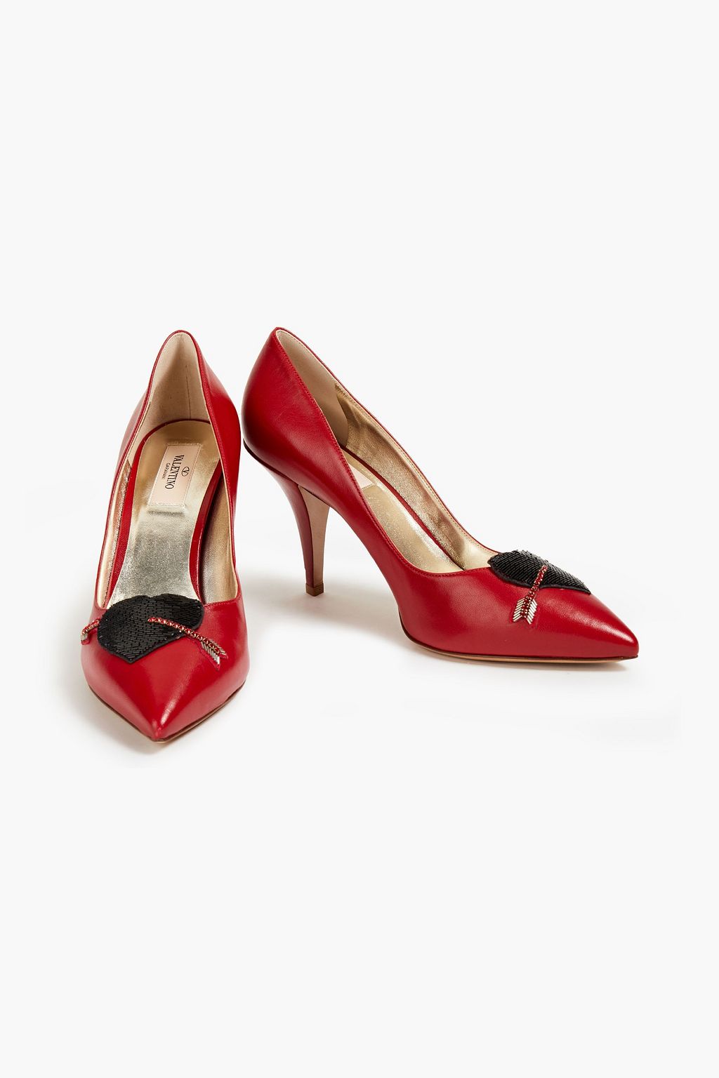 VALENTINO GARAVANI Embellished leather pumps