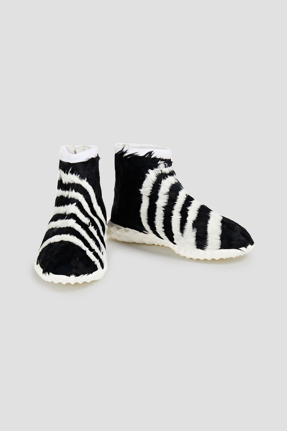 Valentino Garavani Feather embellished Leather High top Sneakers