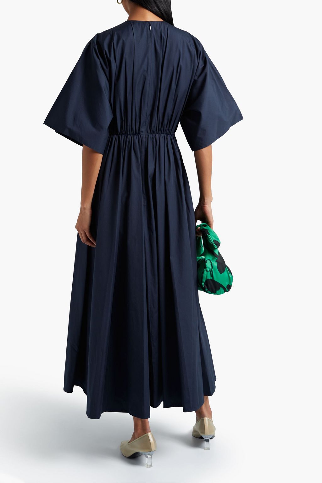ROKSANDA Manu gathered cotton-poplin midi dress