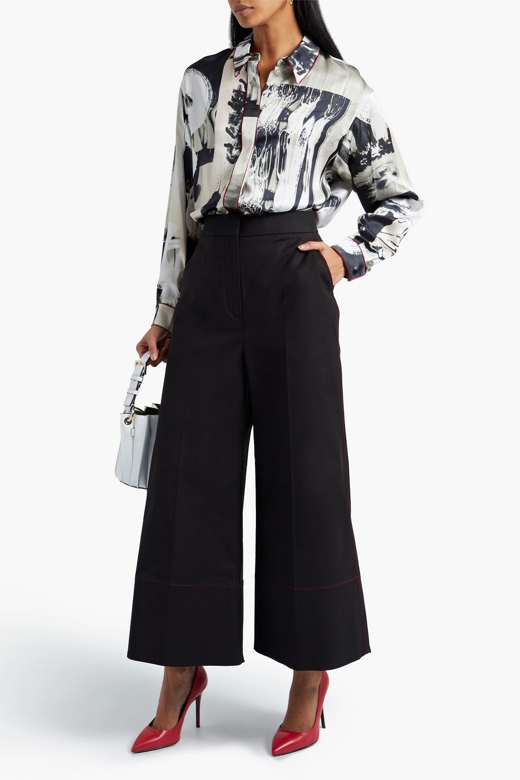 ROKSANDA Cotton-blend wide-leg pants