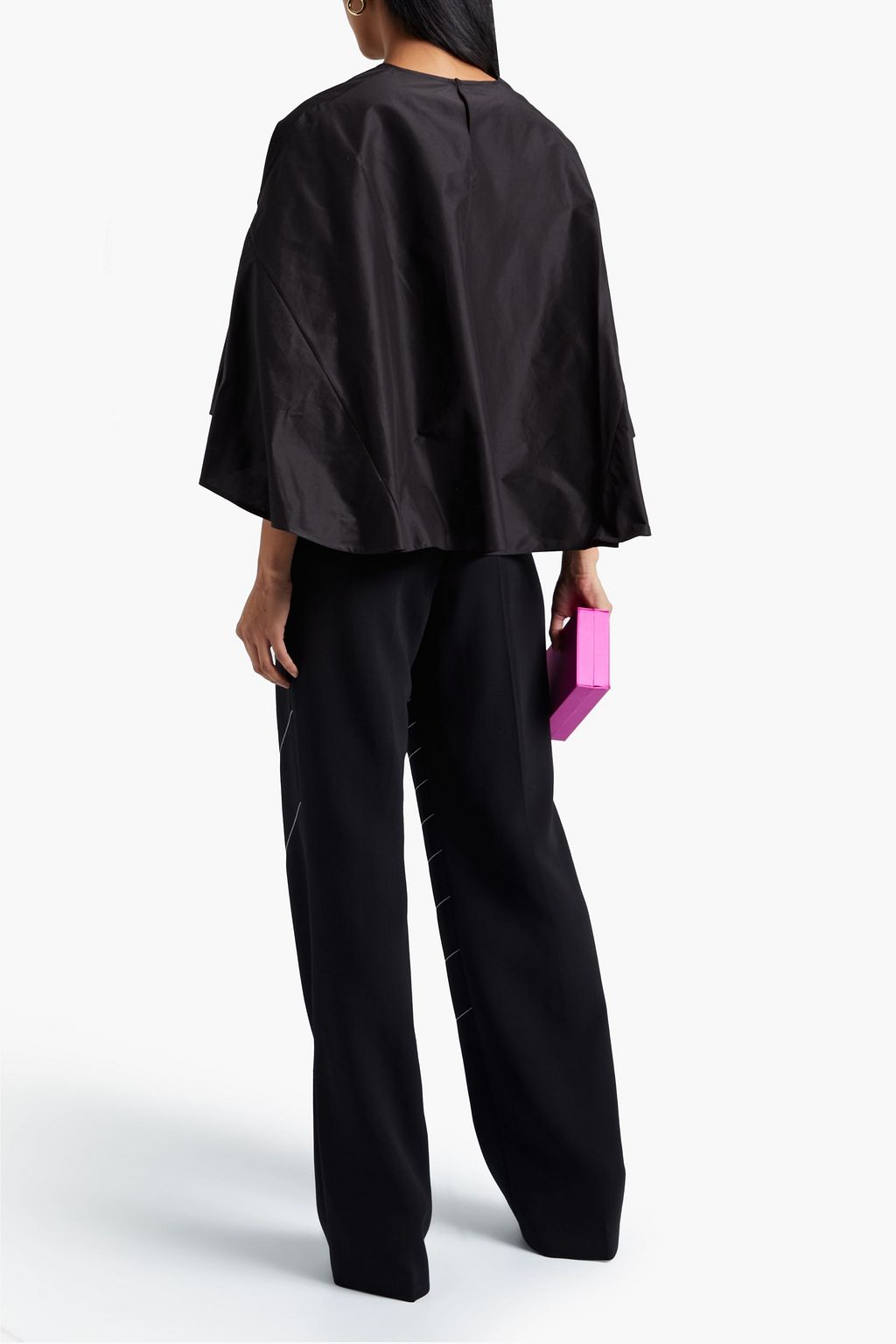 ROKSANDA Velvet-trimmed cotton and silk-blend top