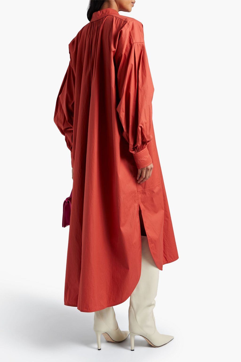 ROKSANDA Adela oversized gathered cotton-poplin midi shirt dress