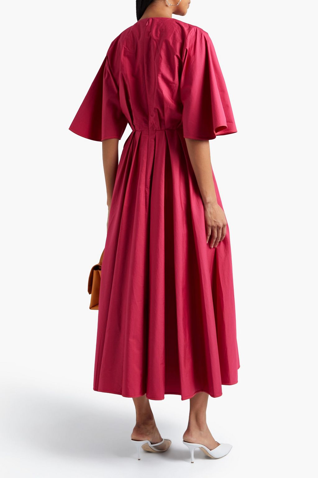 ROKSANDA Stella pleated cotton-poplin midi dress