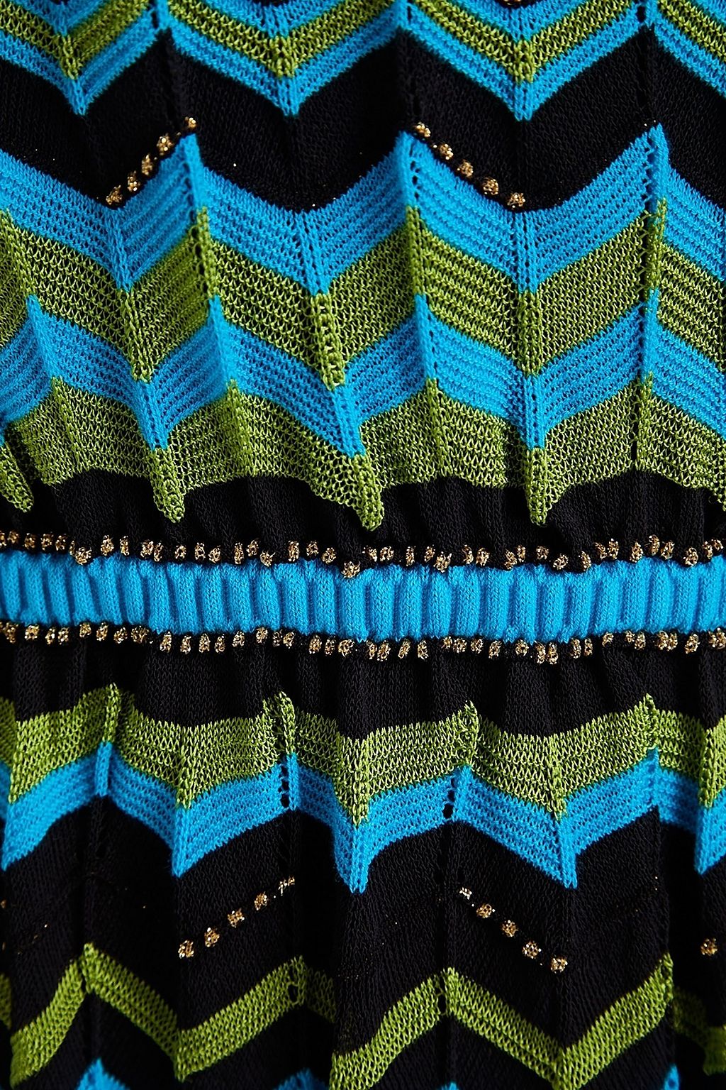 M MISSONI Gathered embroidered knitted dress