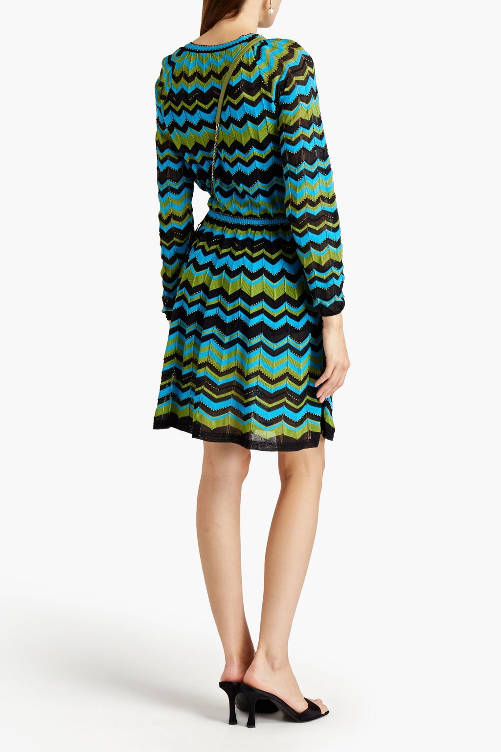 M MISSONI Gathered embroidered knitted dress