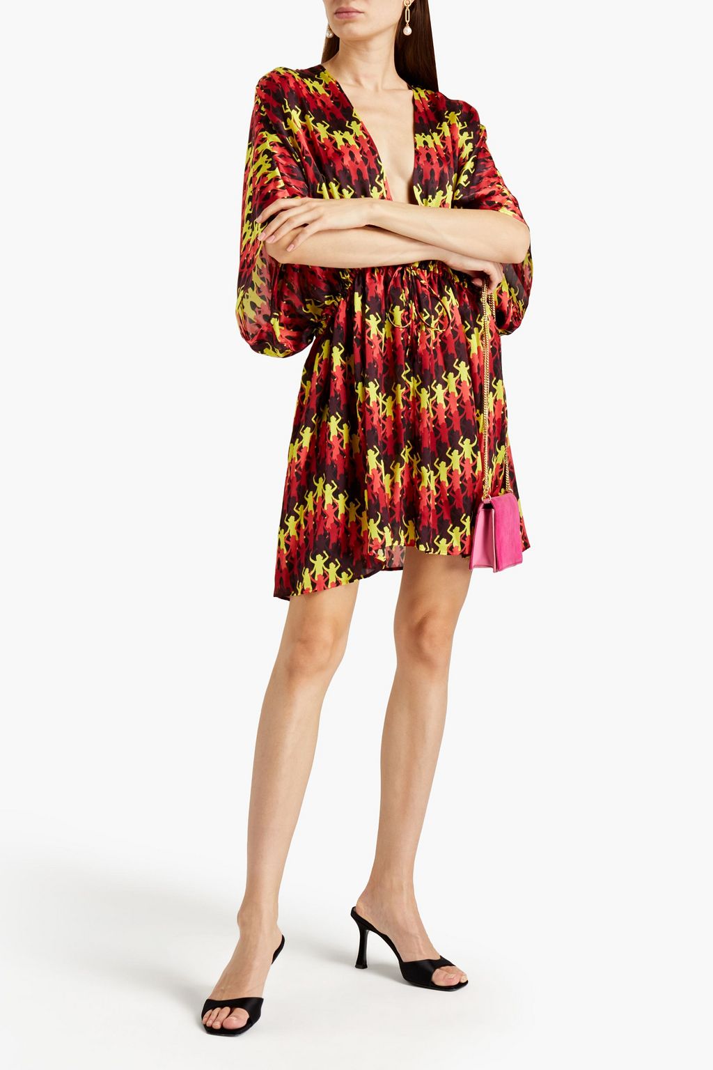 M MISSONI Gathered printed satin kaftan