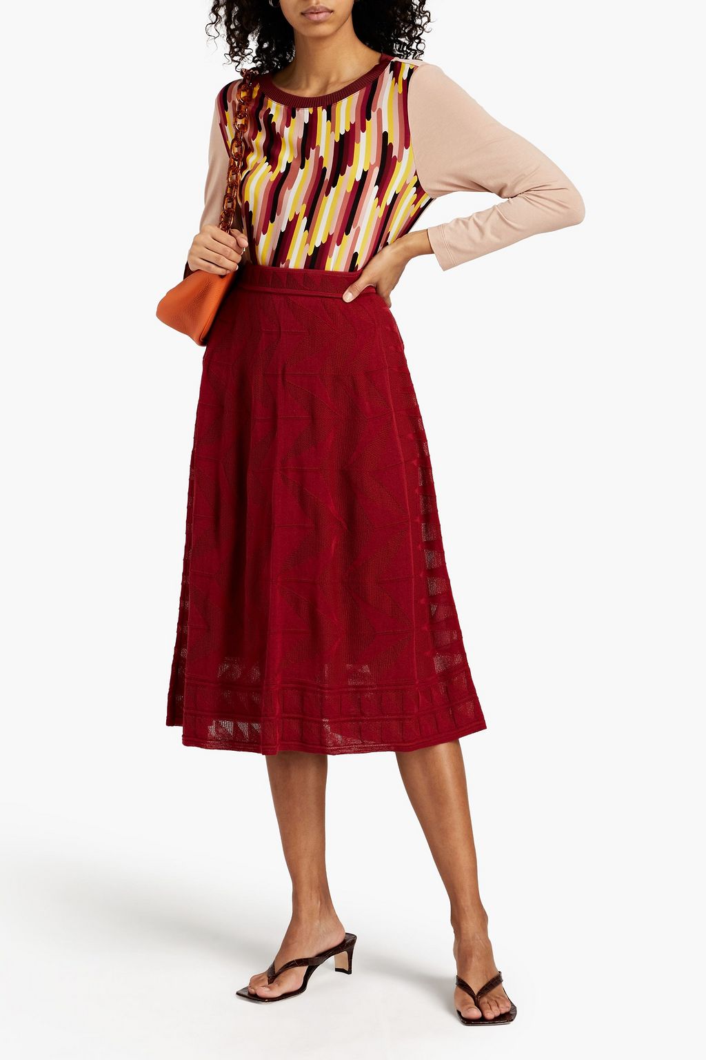 M MISSONI Crochet-knit cotton-blend skirt