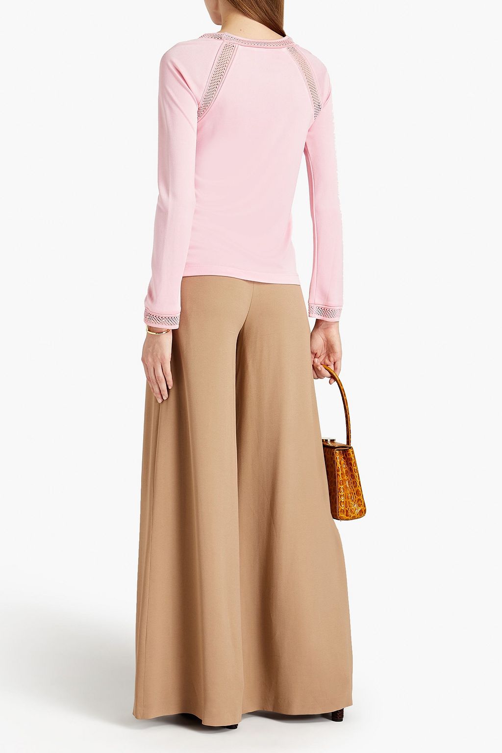 M MISSONI Crochet-trimmed satin-jersey sweater