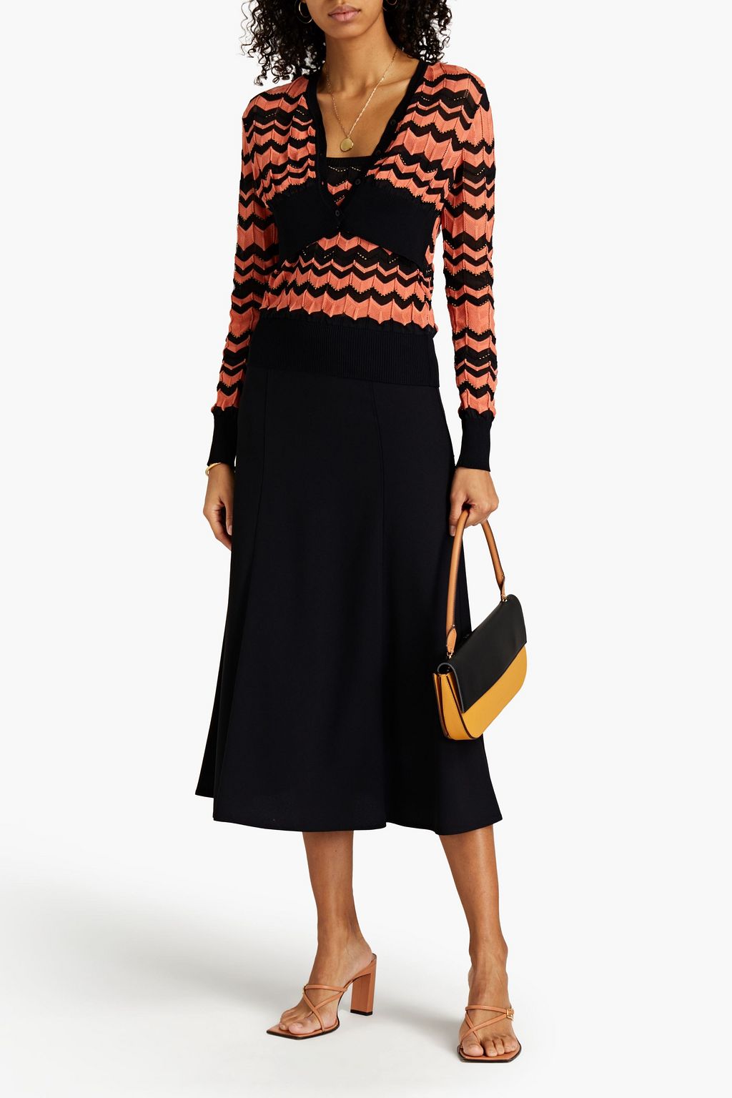 M MISSONI Metallic crochet-knit wrap cardigan