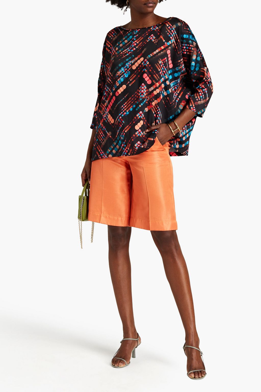 M MISSONI Printed satin-twill blouse