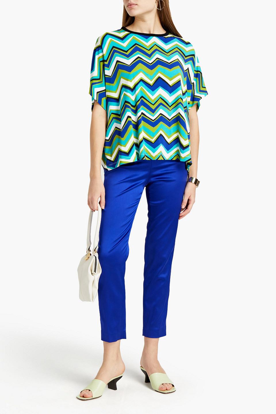 M Missoni Printed Jersey Top In White