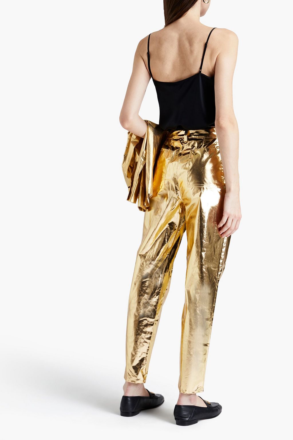 M MISSONI Coated metallic cotton-twill tapered pants