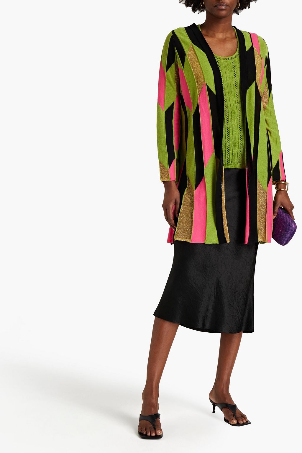 M MISSONI Metallic intarsia-knit cardigan