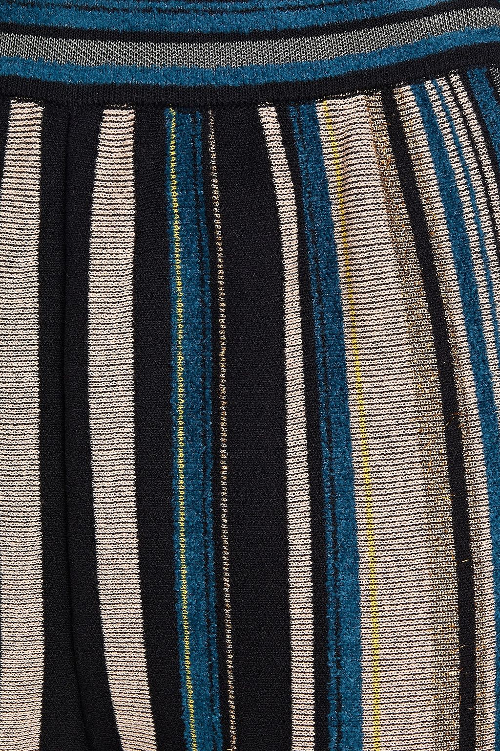 M MISSONI Cropped metallic jacquard-knit cotton-blend wide-leg pants