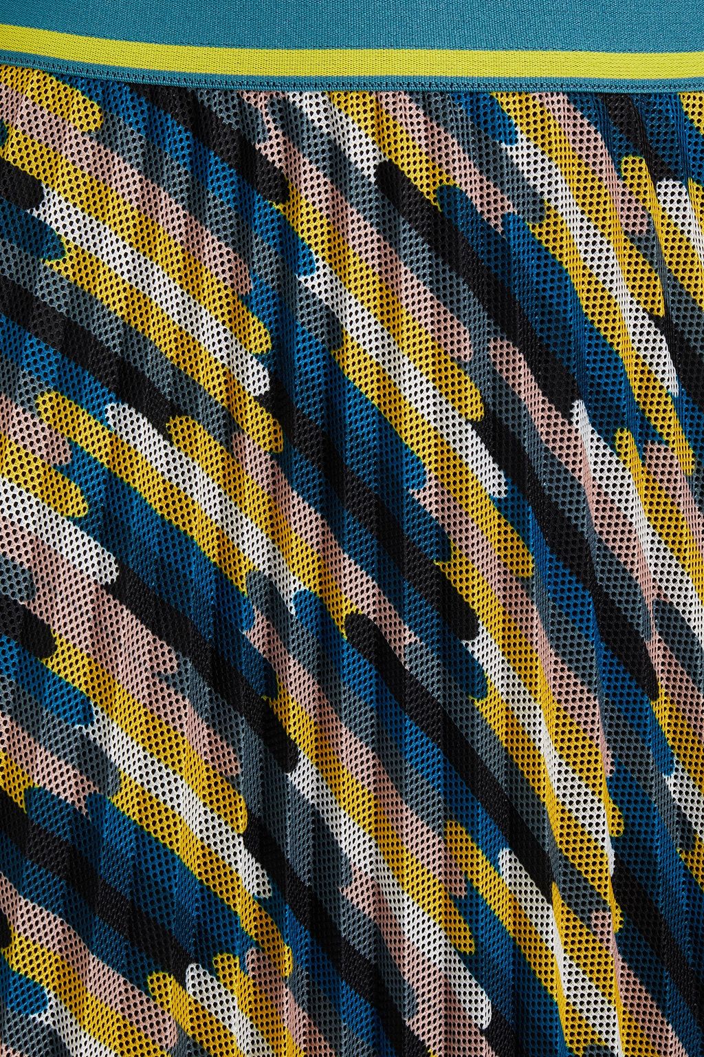 M MISSONI Pleated printed mesh midi skirt