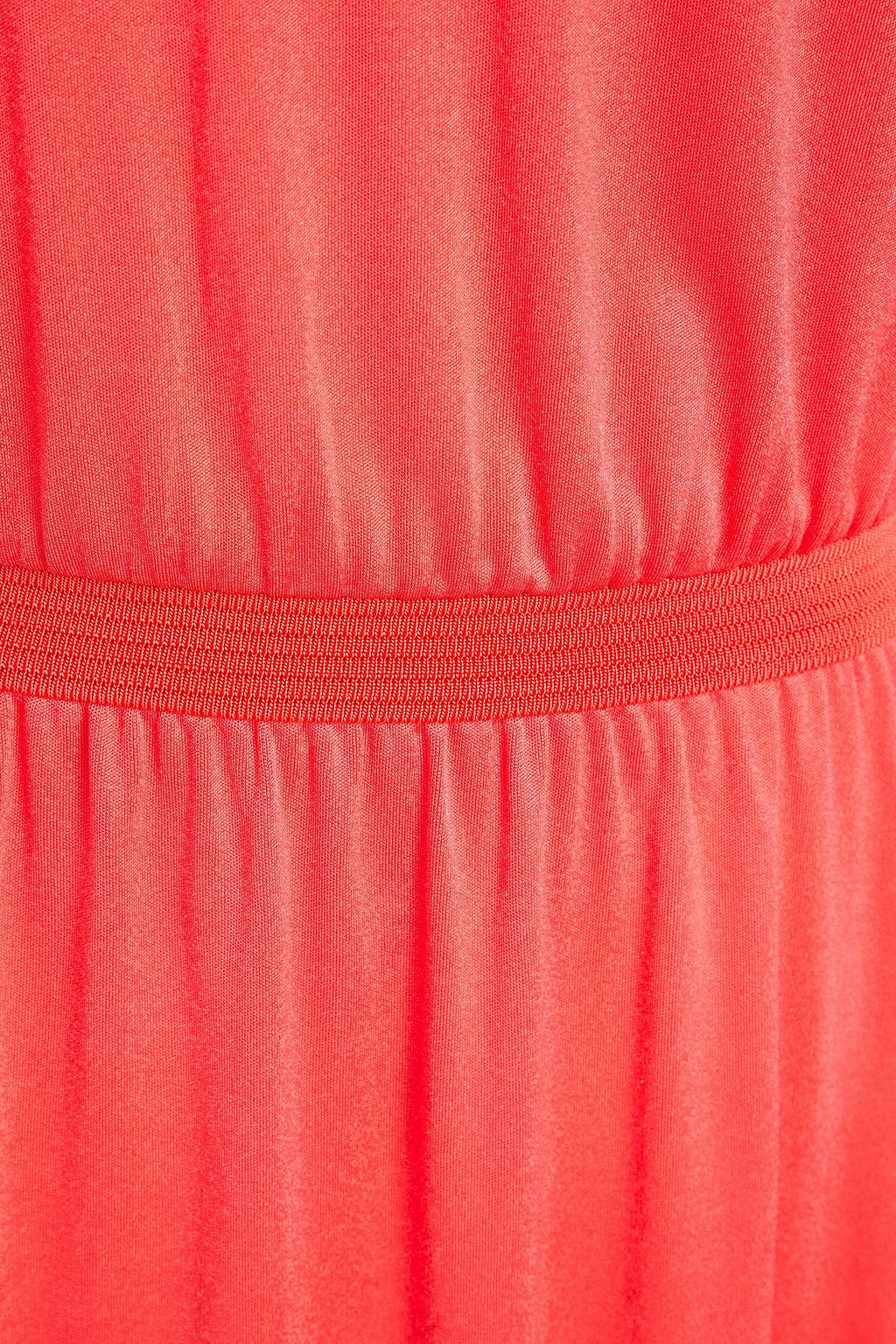 M MISSONI Gathered mesh-trimmed jersey midi dress