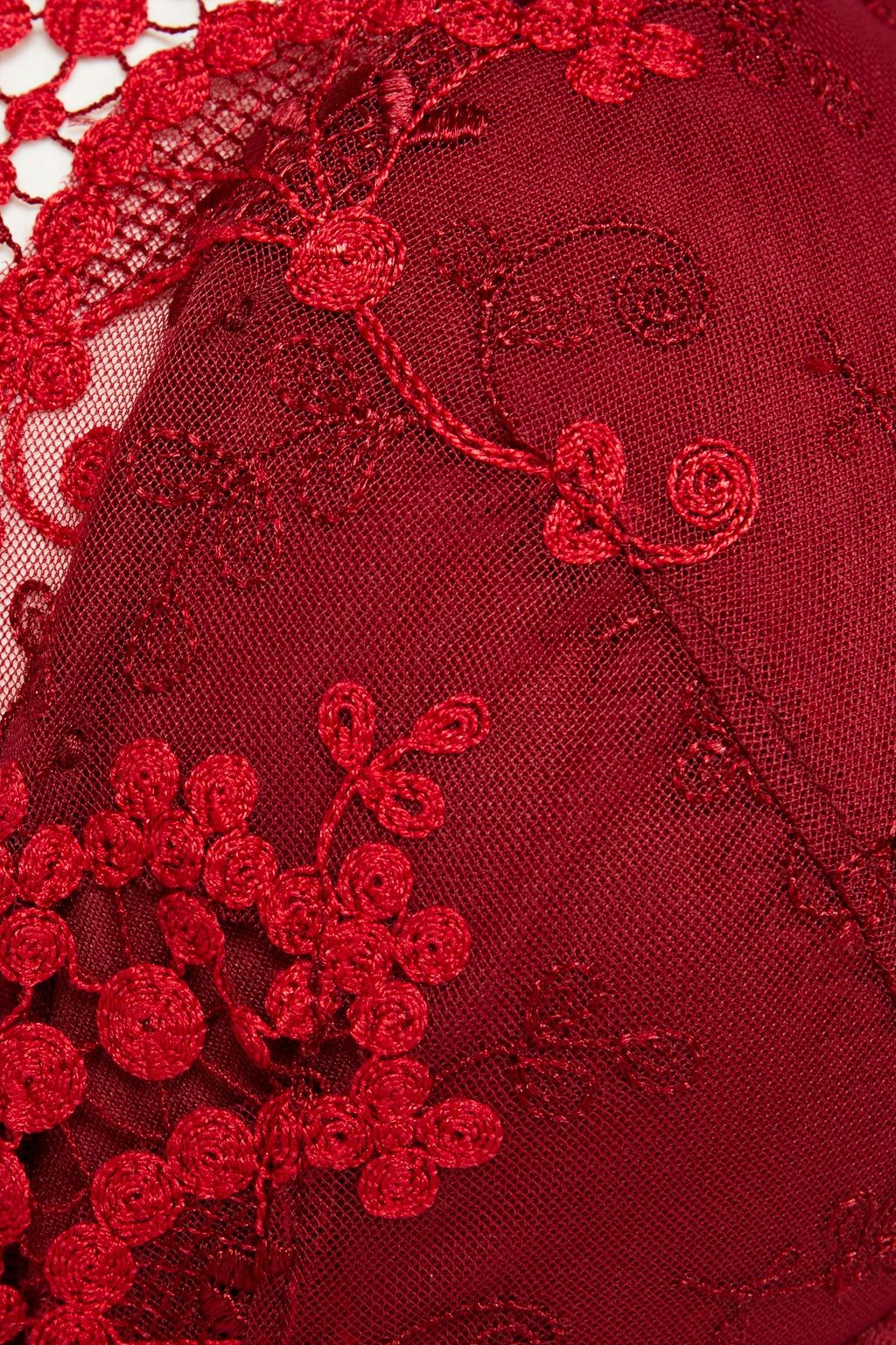 SIMONE PÉRÈLE Embroidered tulle and jacquard underwired bra