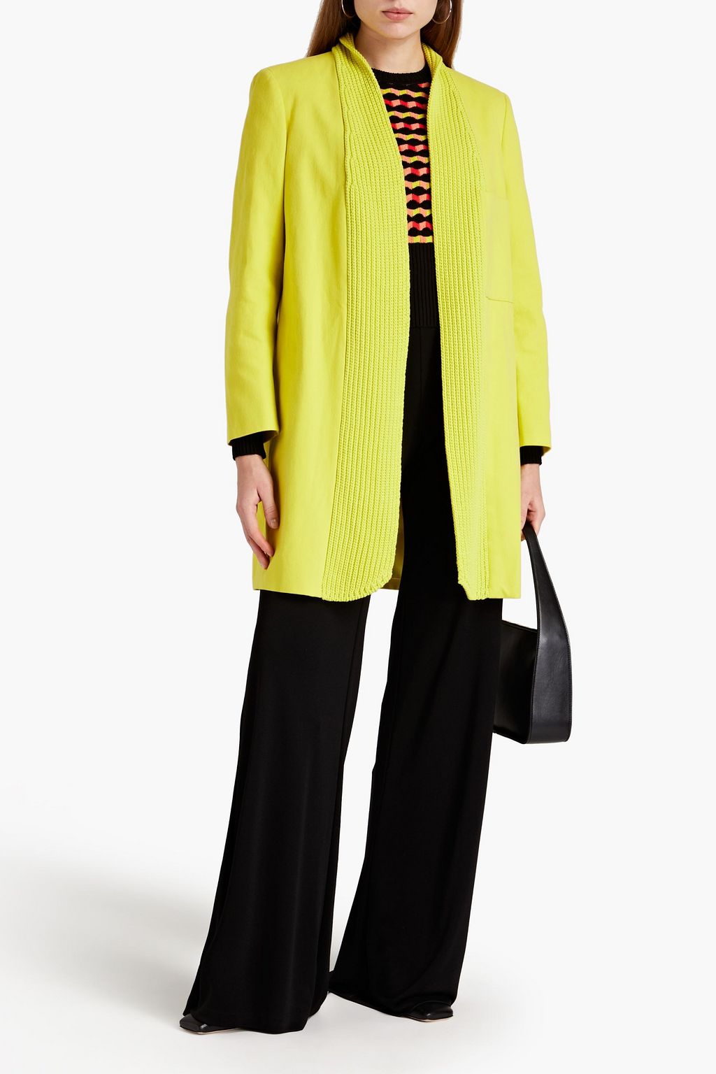 M MISSONI Knit-paneled cotton-twill coat