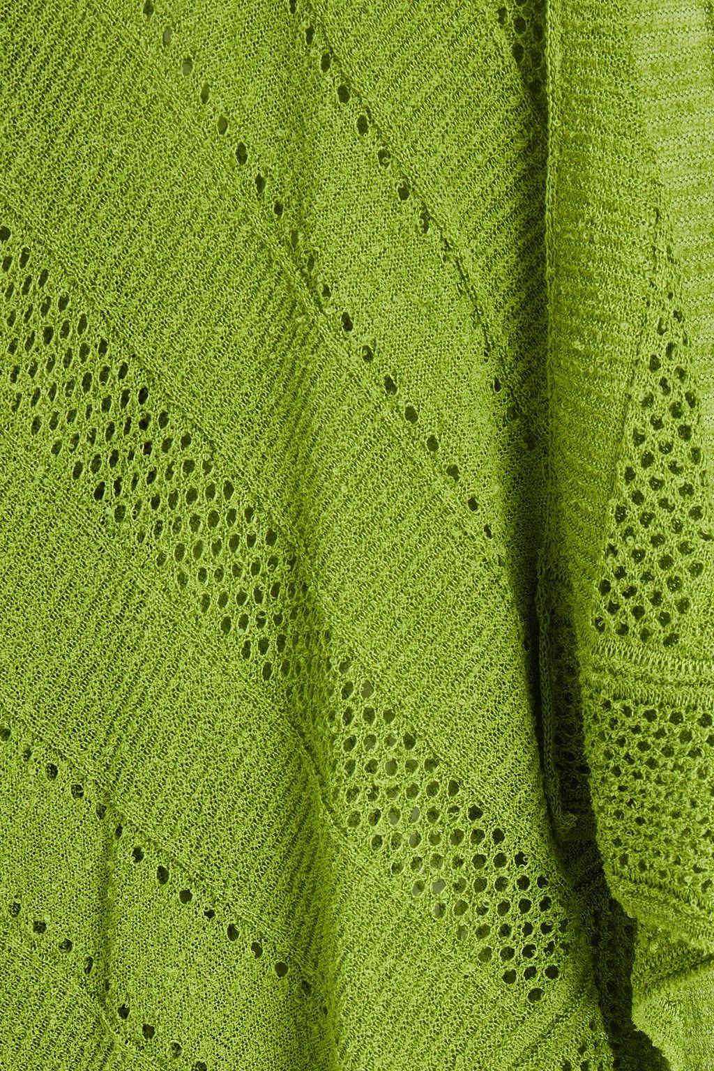 M MISSONI Pointelle-trimmed ruffled crochet-knit cardigan