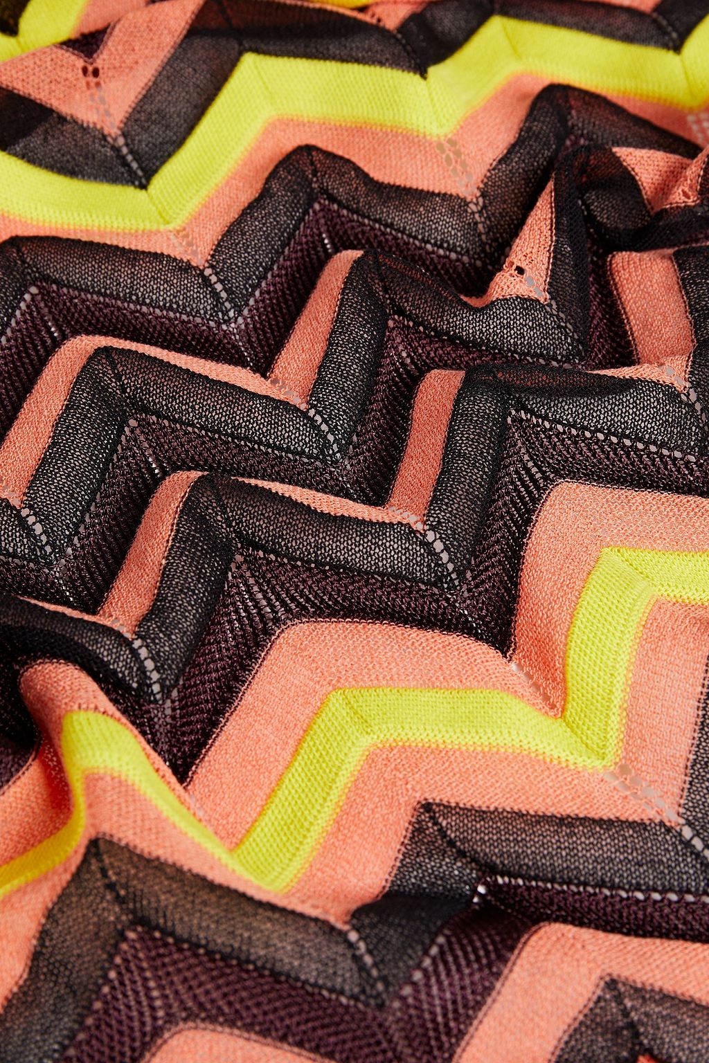 M MISSONI Pointelle-trimmed crochet-knit cotton-blend scarf