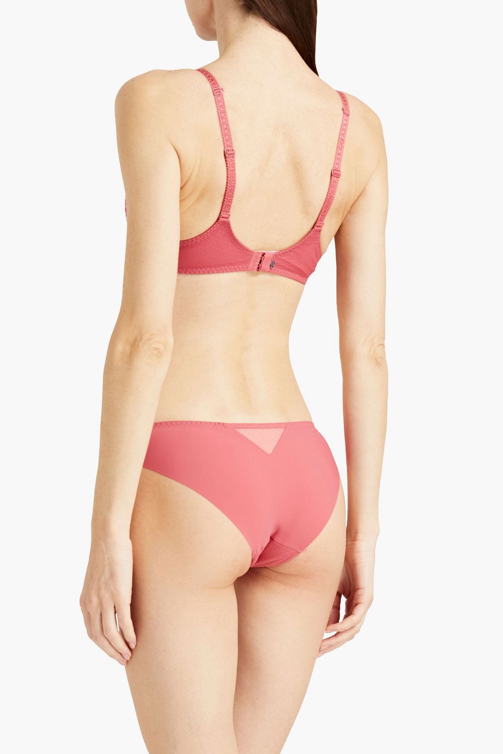 SIMONE PÉRÈLE Embroidered tulle-trimmed jersey underwired bra