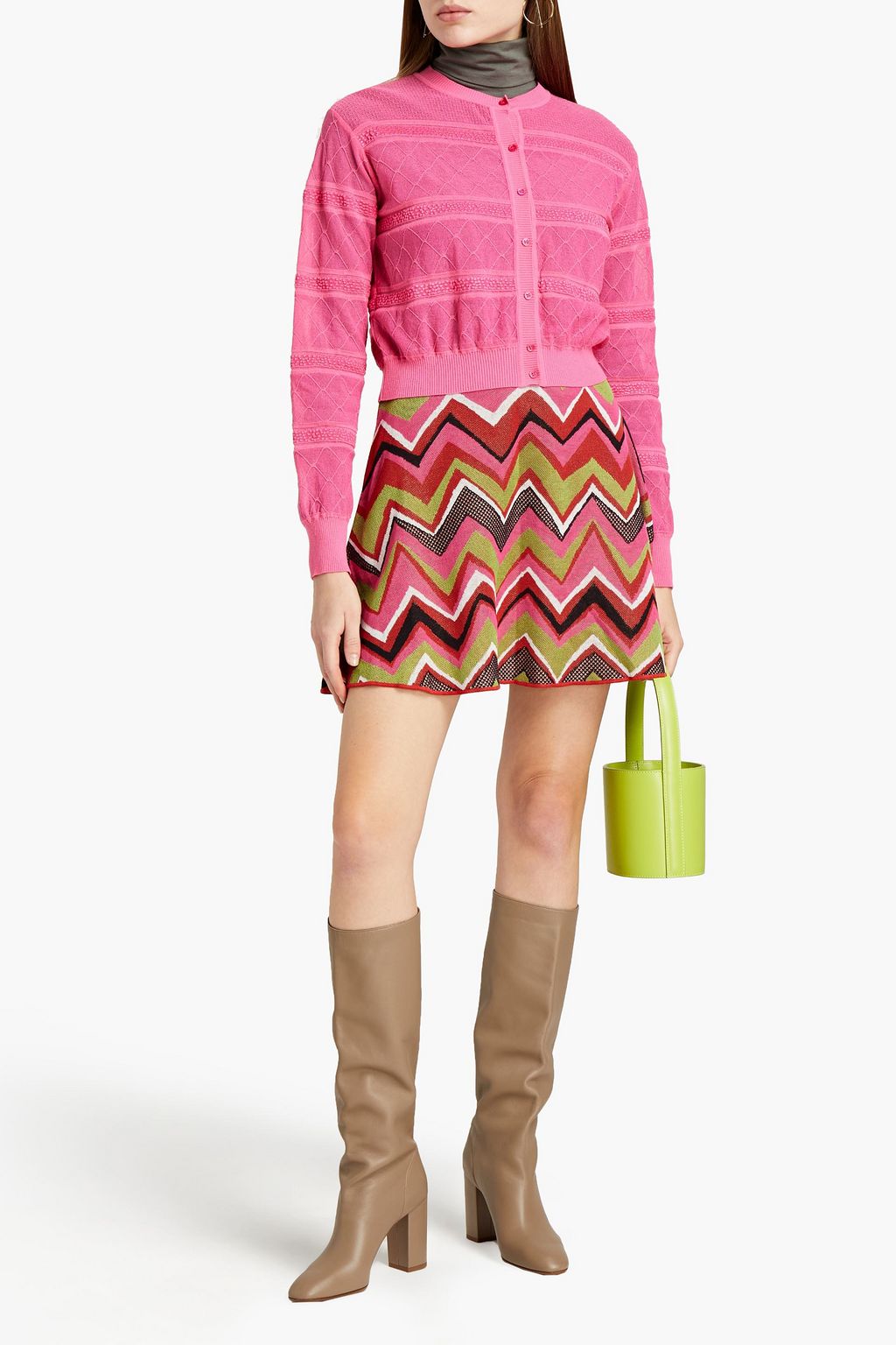 M MISSONI Intarsia cotton-blend mini skirt