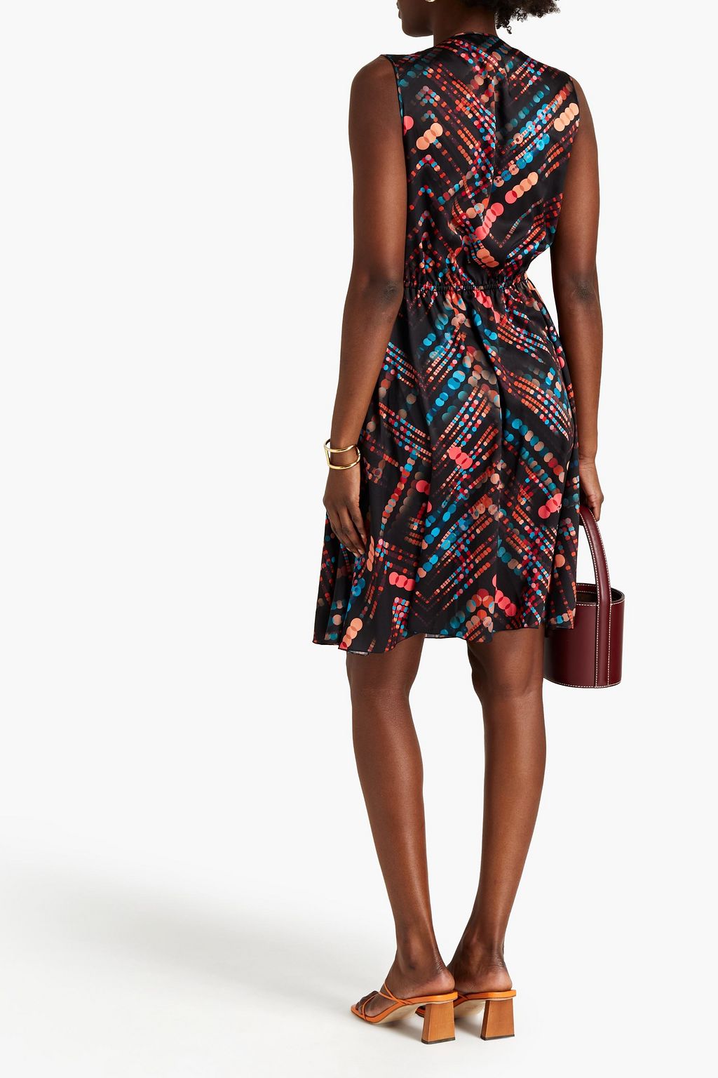 M MISSONI Wrap-effect printed satin-twill dress