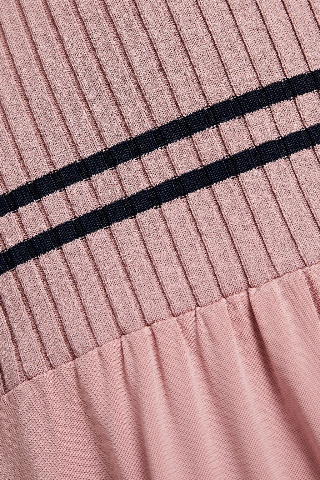 M MISSONI Ribbed knit-paneled stretch-jersey midi dress