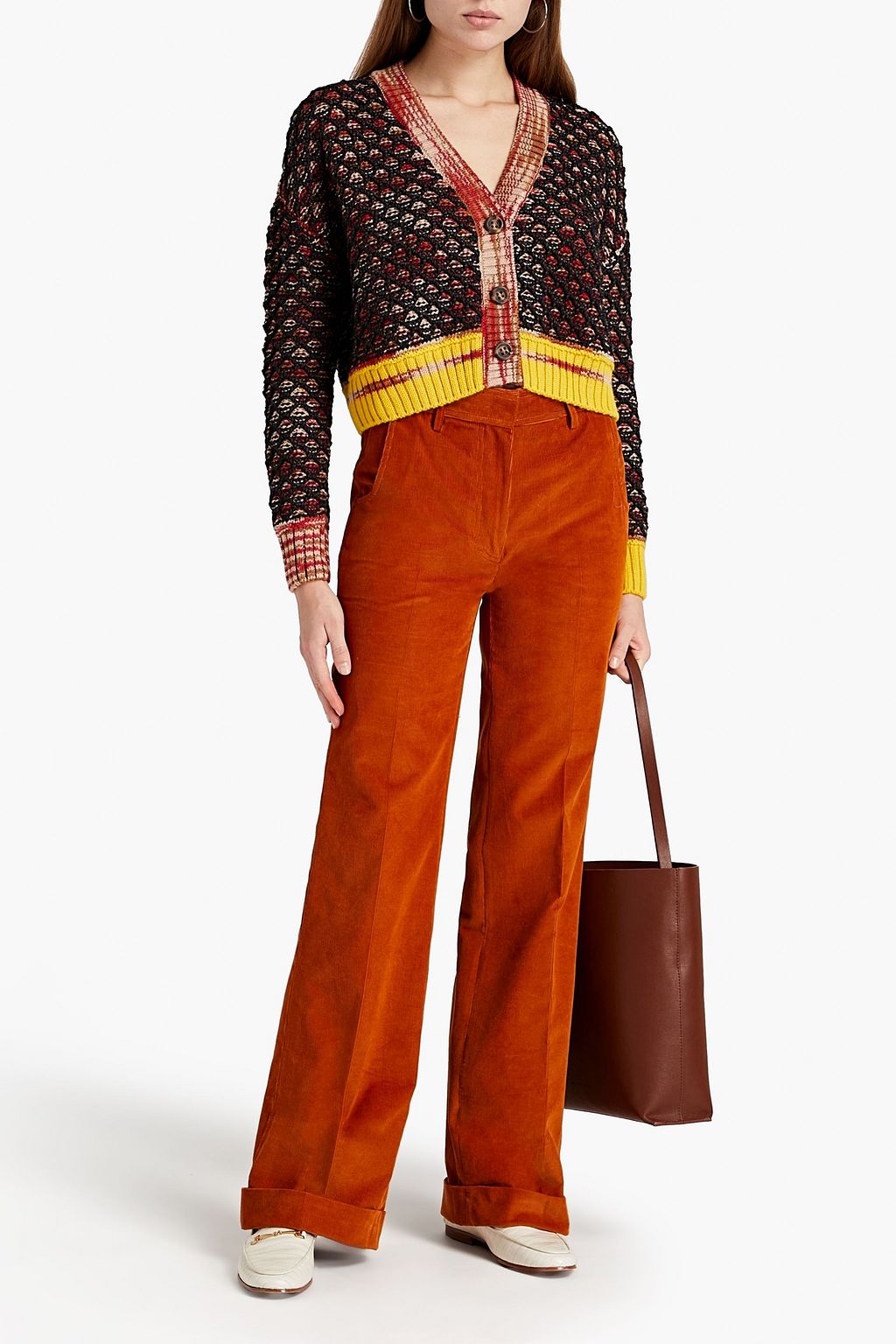 M MISSONI Cropped crochet-knit wool-blend cardigan