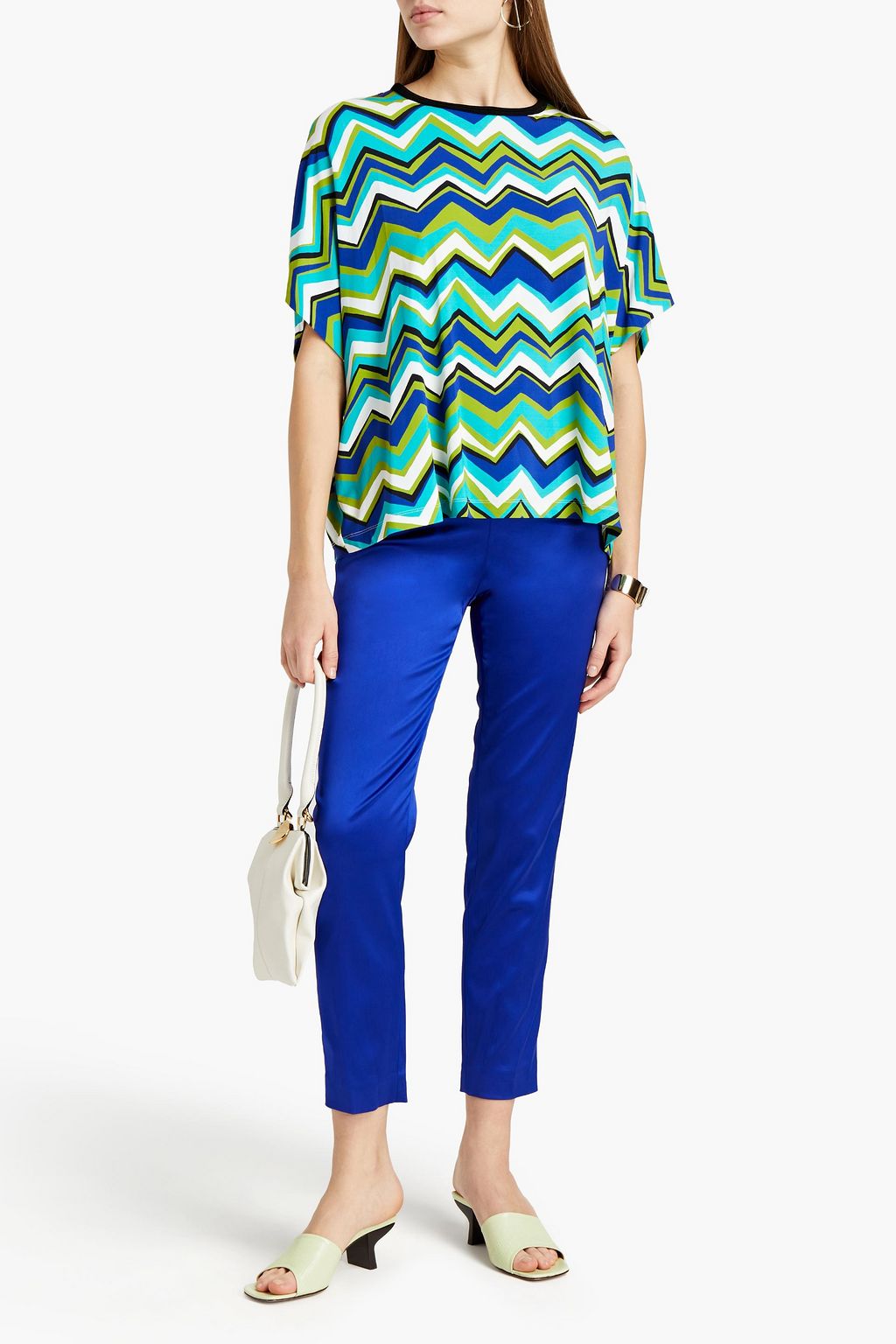 M MISSONI Cropped duchesse-satin slim-leg pants