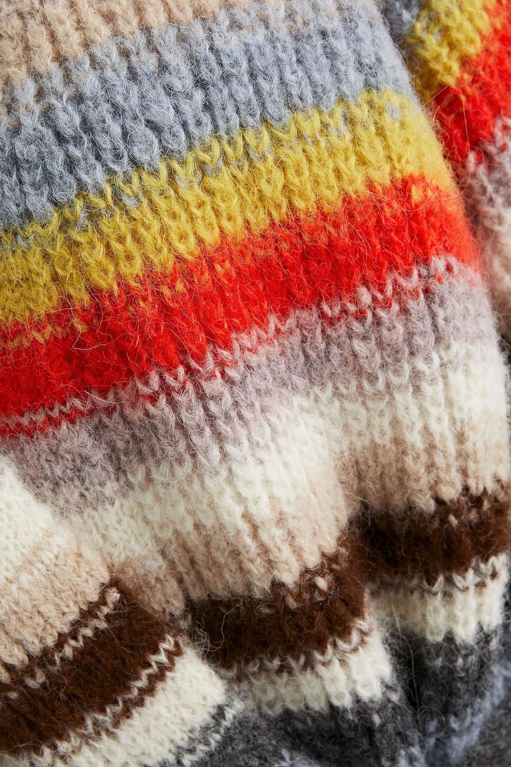 M MISSONI Brushed ribbed striped alpaca-blend cardigan