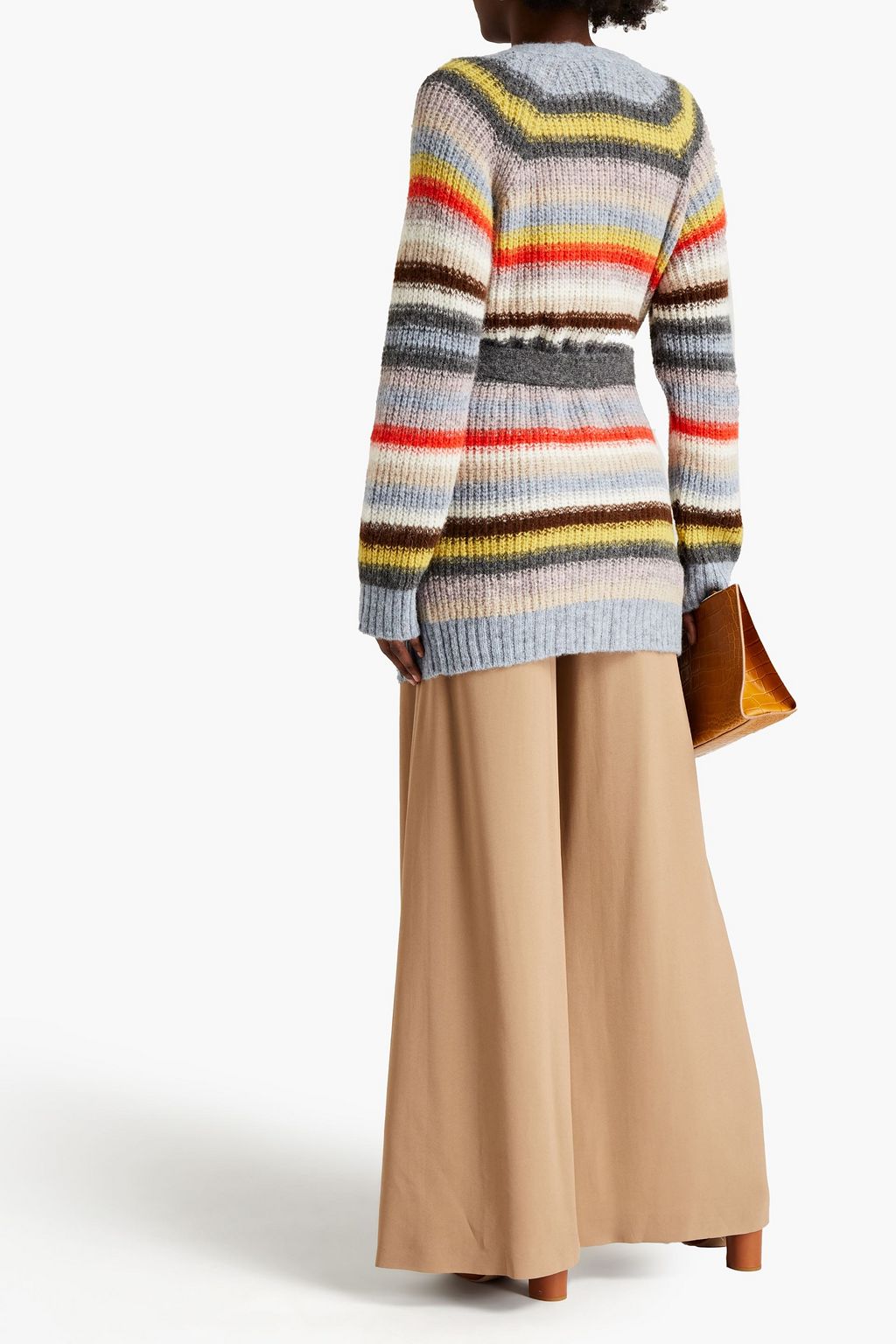 M MISSONI Brushed ribbed striped alpaca-blend cardigan