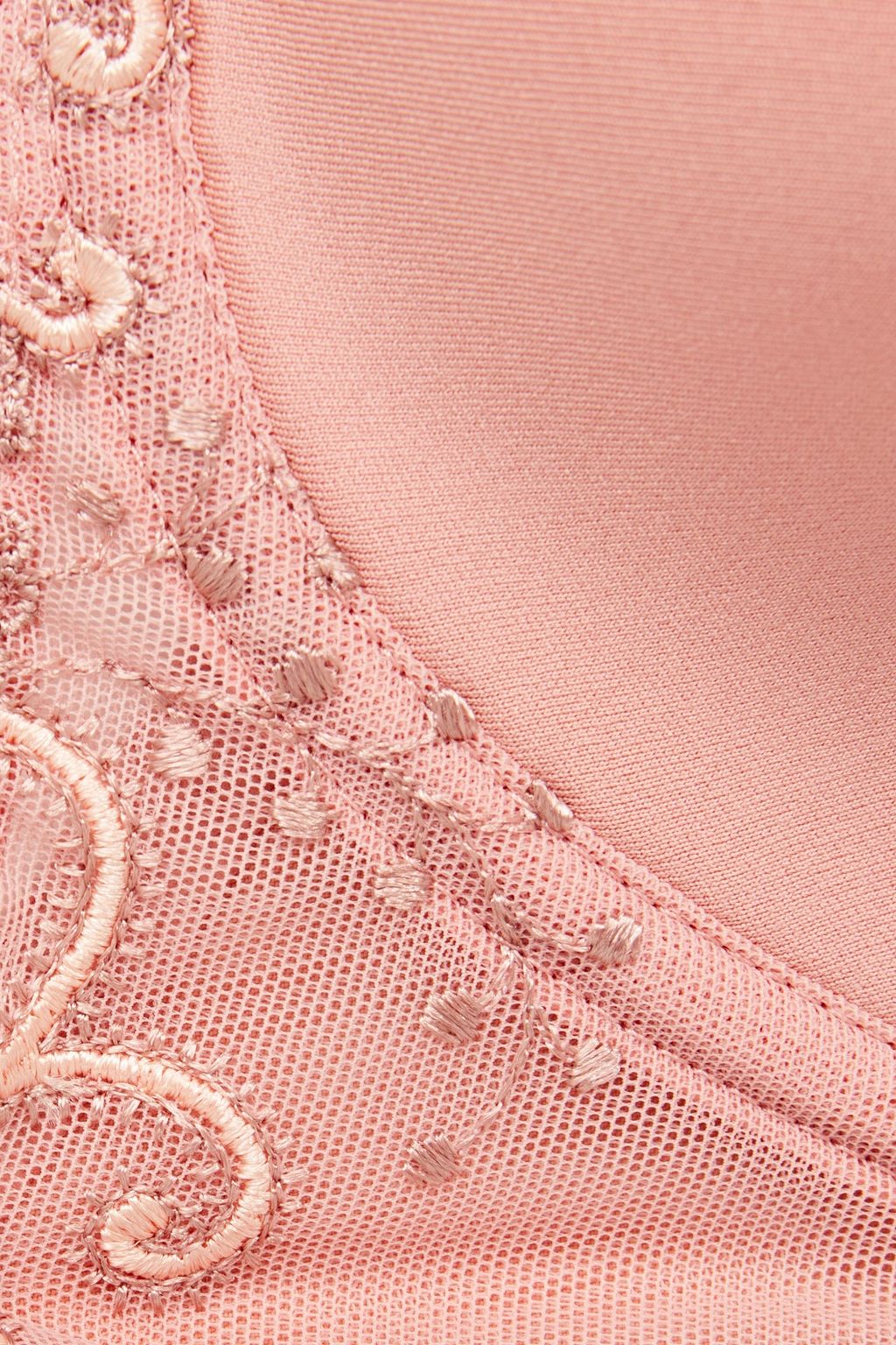 SIMONE PÉRÈLE Embroidered tulle-trimmed jersey underwired bra