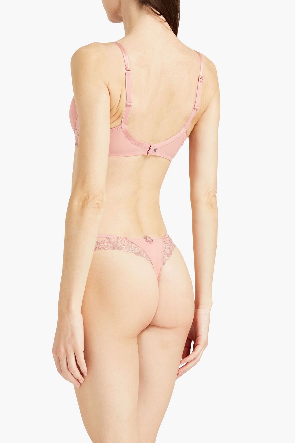 SIMONE PÉRÈLE Embroidered tulle-trimmed jersey underwired bra