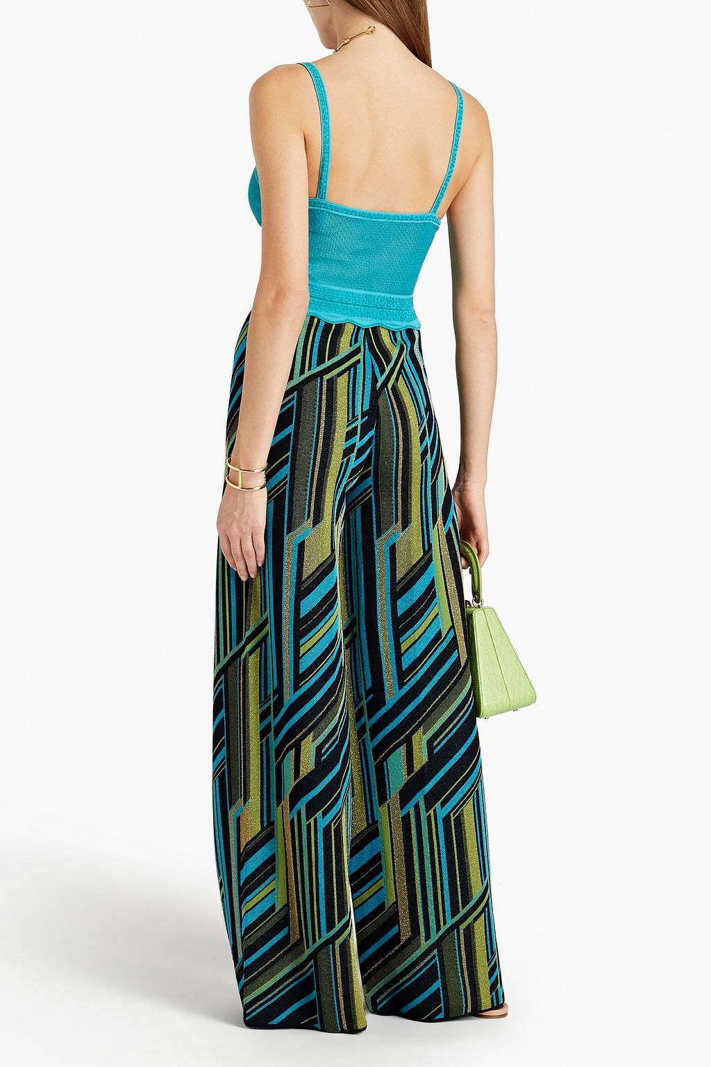 M MISSONI Cropped scalloped crochet-knit top
