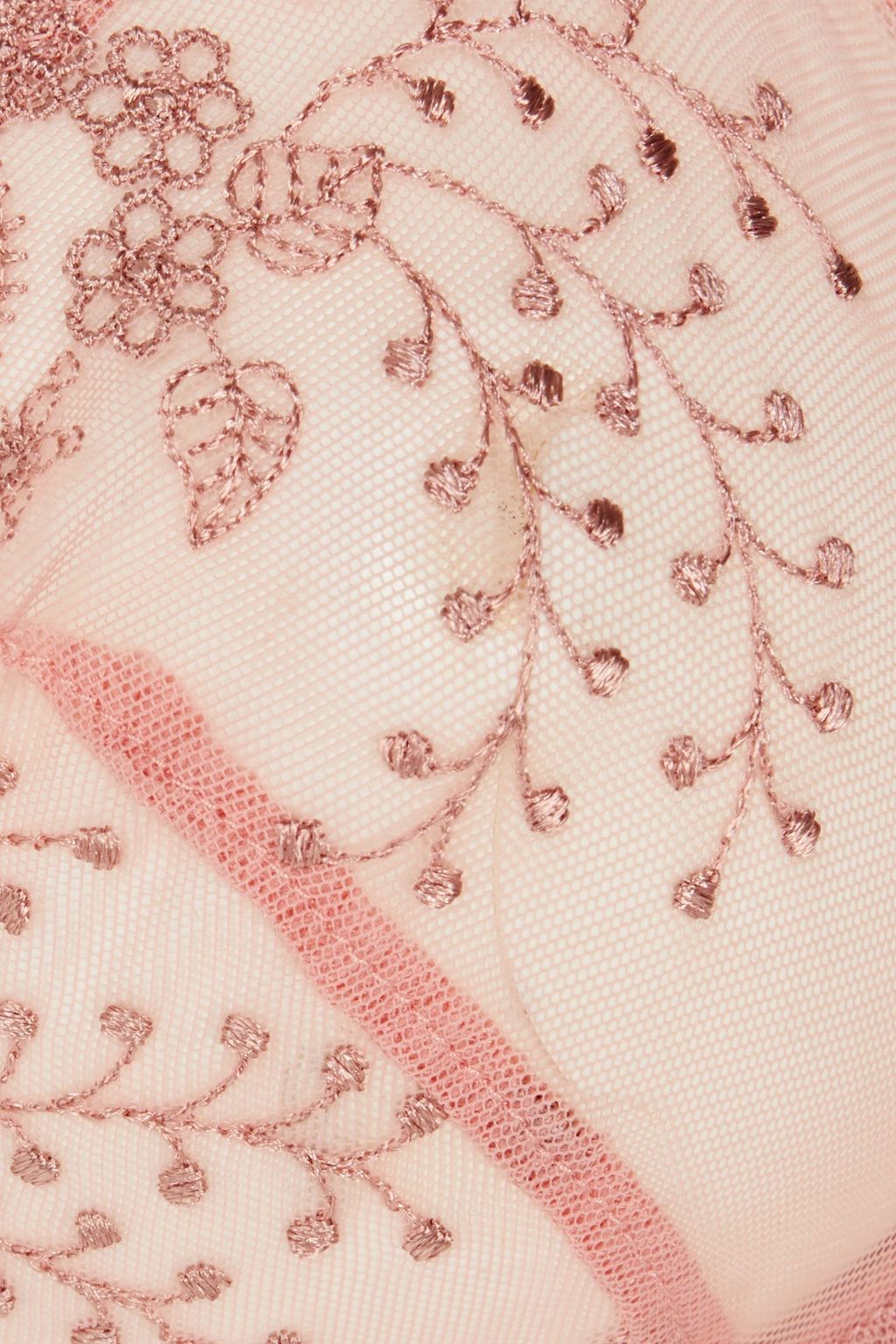 SIMONE PÉRÈLE Metallic embroidered mesh and jersey underwired bra