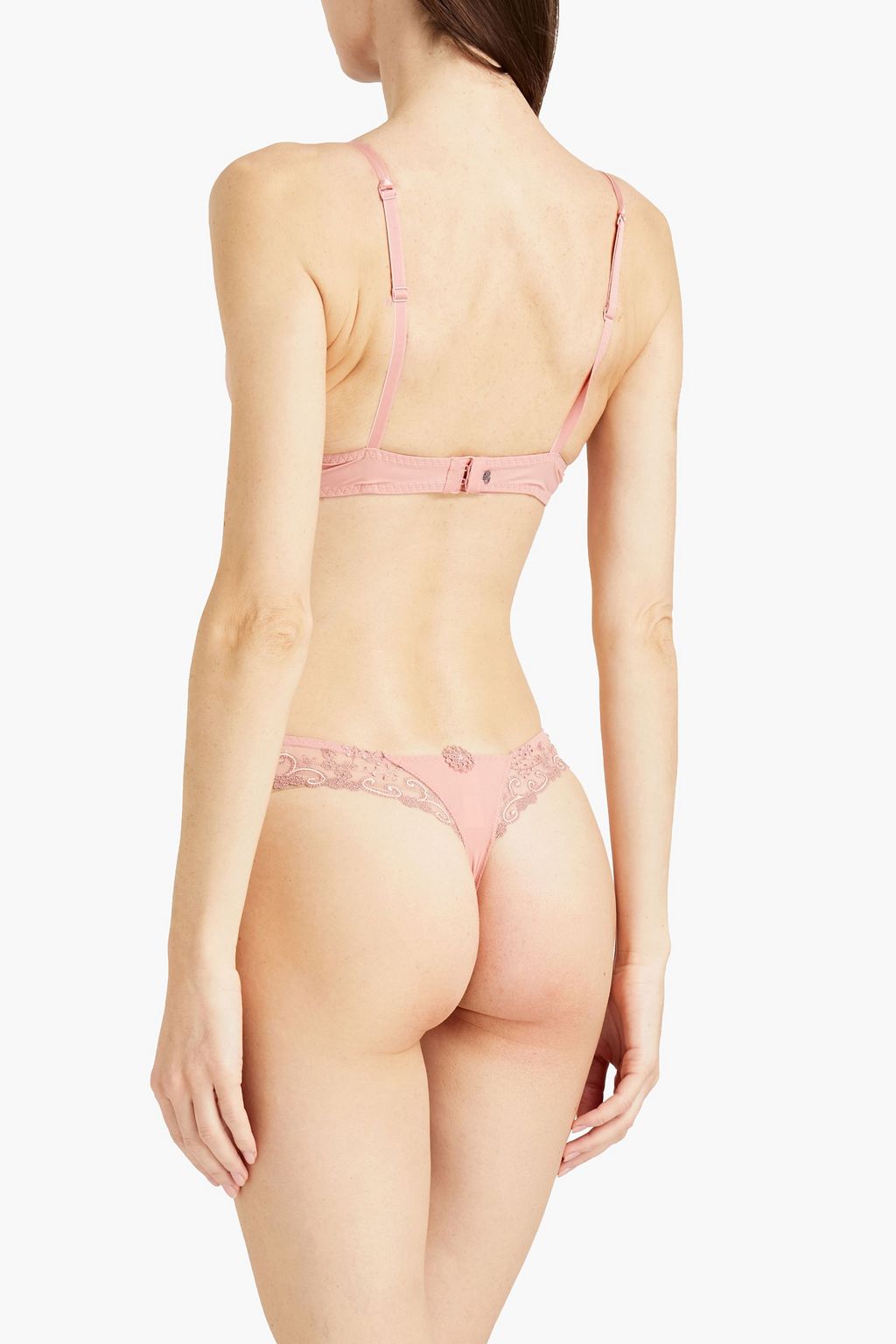 SIMONE PÉRÈLE Metallic embroidered mesh and jersey underwired bra