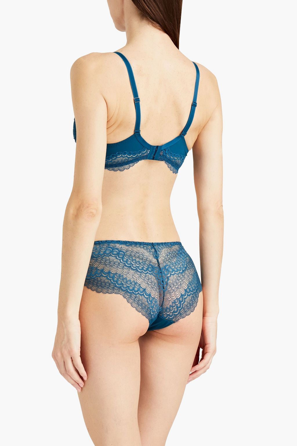 SIMONE PÉRÈLE Scalloped stretch-jersey and lace low-rise briefs